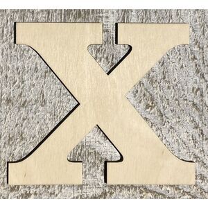 Wood Letter - ¼” Plywood – 4” Tall – Font01 - X
